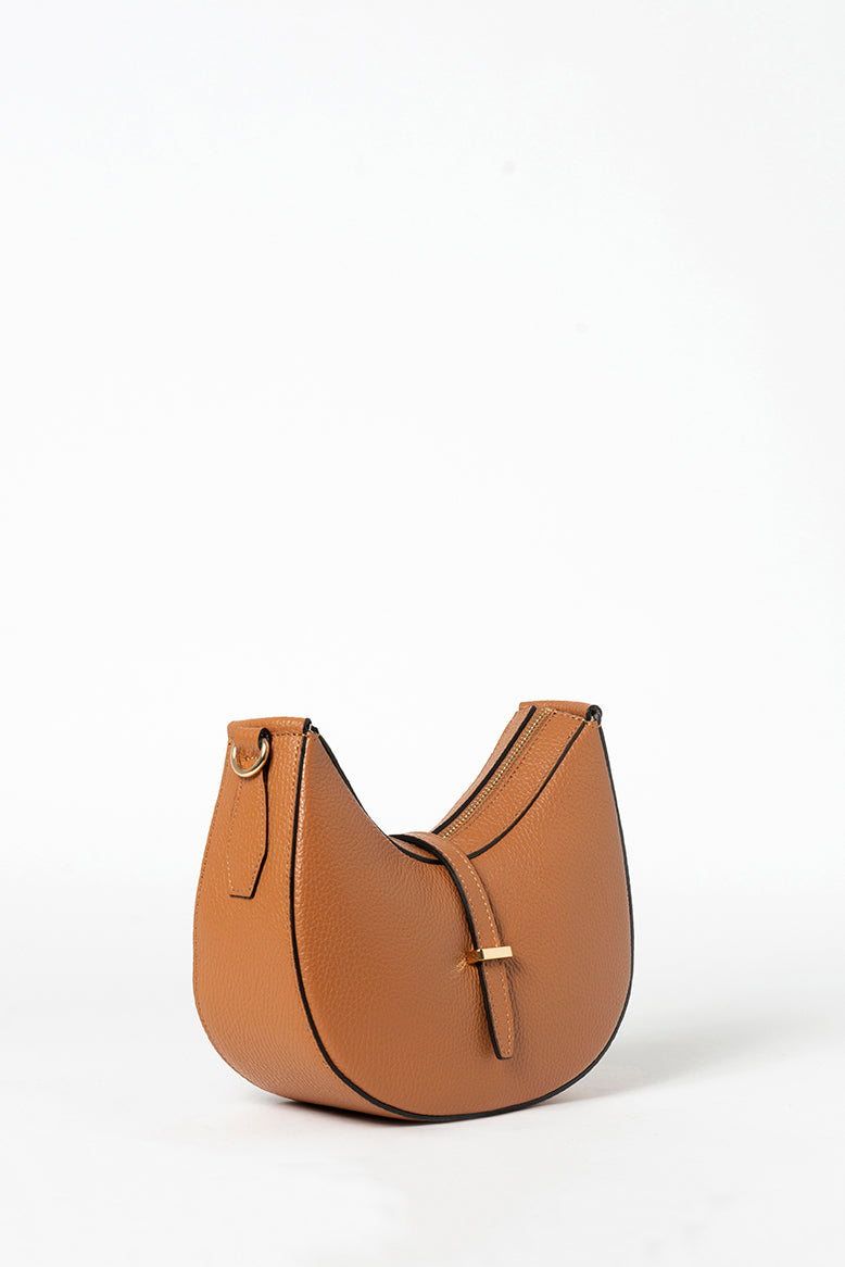 Elegant Italian leather shoulder bag in brown color. Its sophisticated silhouette is perfect for both casual and formal occasions.