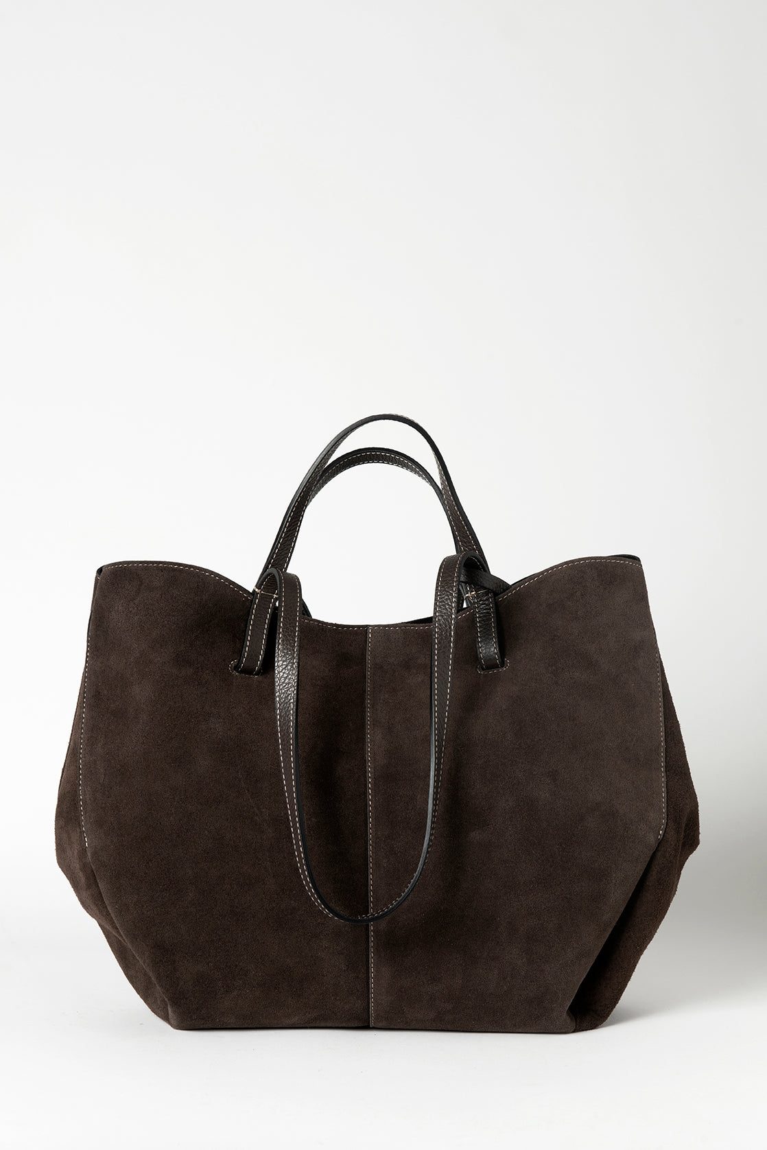 Elegant tote bag crafted from premium Italian leather and soft suede, featuring a stylish, timeless design. Perfect for daily use or special occasions.